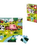 Puzzle sensoryczne 20 elementów Farma, Janod