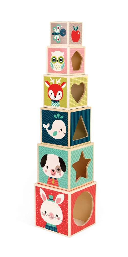 Piramida wieża drewniana Baby Forest, Janod